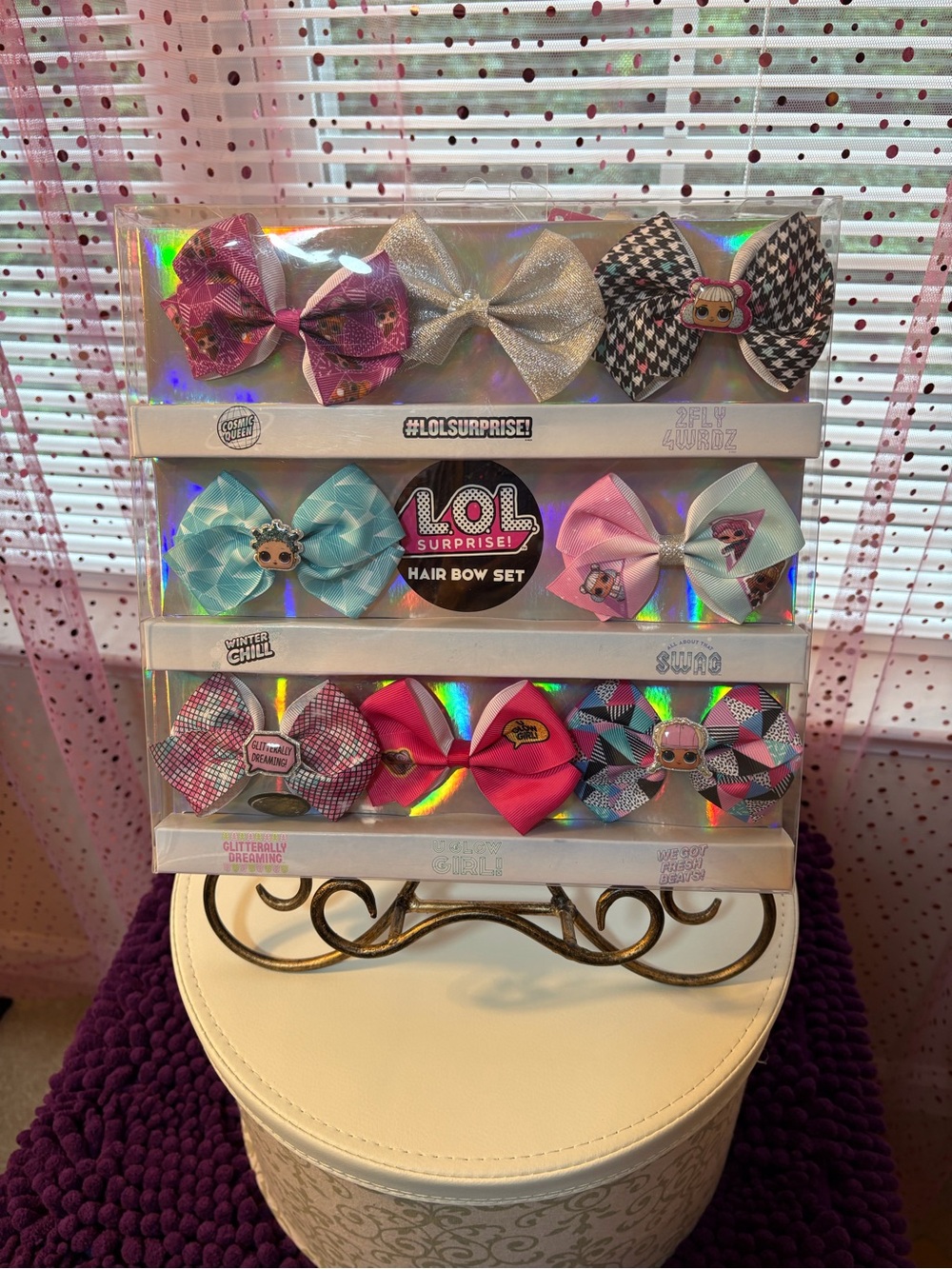 L.O.L. Surprise! Kids Hair Bow Set - Pink, Silver, Blue, Black & Multi